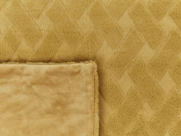 SITAPUR sengetæppe imiteret pels 150 x 200 cm Sennep Lumarko!