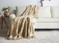 Miniatyrbild 2 av 7: Filt VELLA Bomull 190 x 230 cm Beige Lumarko!