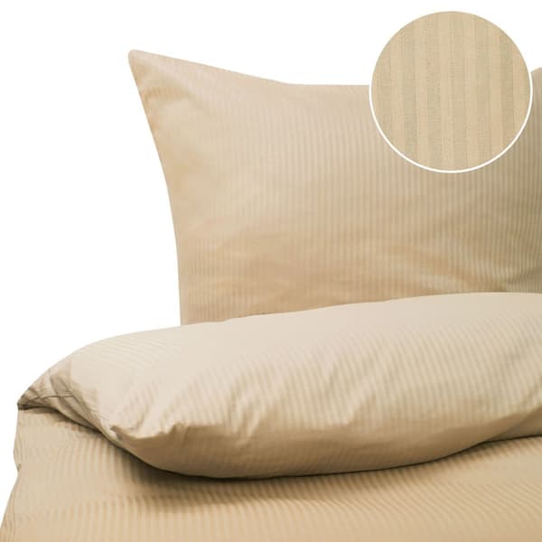 AVONDALE bäddset 200x220 cm Bomullssatin Beige Lumarko!
