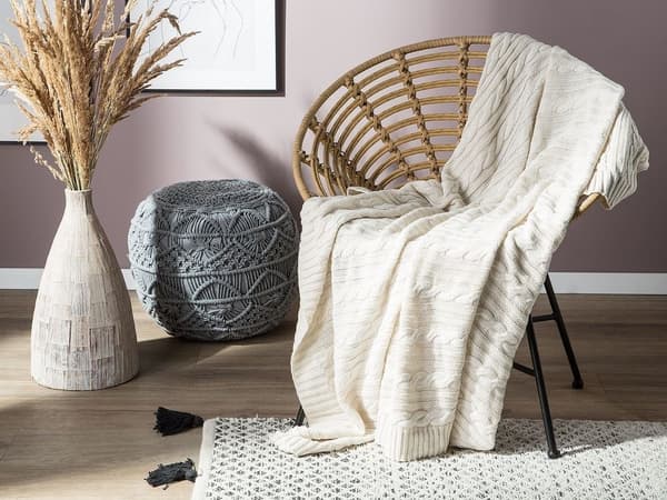 ANAMUR-peitto puuvillaa 110 x 180 cm beige Lumarko!