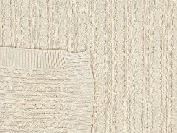 ANAMUR-peitto puuvillaa 110 x 180 cm beige Lumarko!