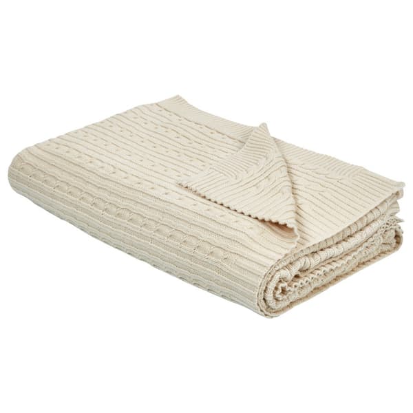 ANAMUR-peitto puuvillaa 110 x 180 cm beige Lumarko!