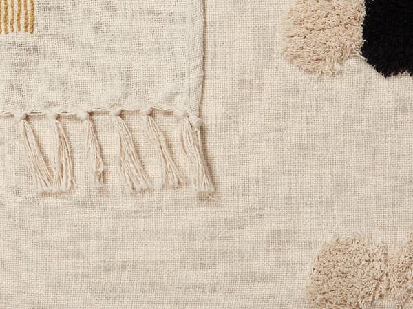 Bomuldstæppe 130 x 180 cm beige med gul ADONI Lumarko!