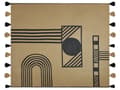 Miniatyrbild 4 av 7: Filt 130 x 170 cm beige med svart THAPREK