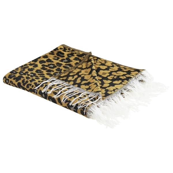Leopardfilt 130 x 170 cm brun och svart JAMUNE