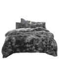 Miniatyrbillede 1 af 2: Duvet Cover Sæt, Plush Materiale, 3 Deles Sæt,203x229cm, Tie Dye Mørk Grå