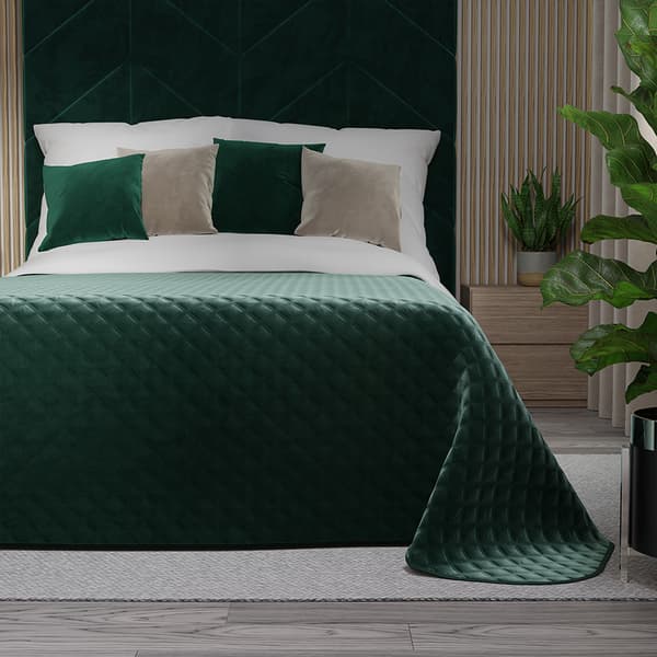 VELVI Smaragdgrönt Dekorativt Överkast 170x210cm - Sammetselegans i ditt sovrum