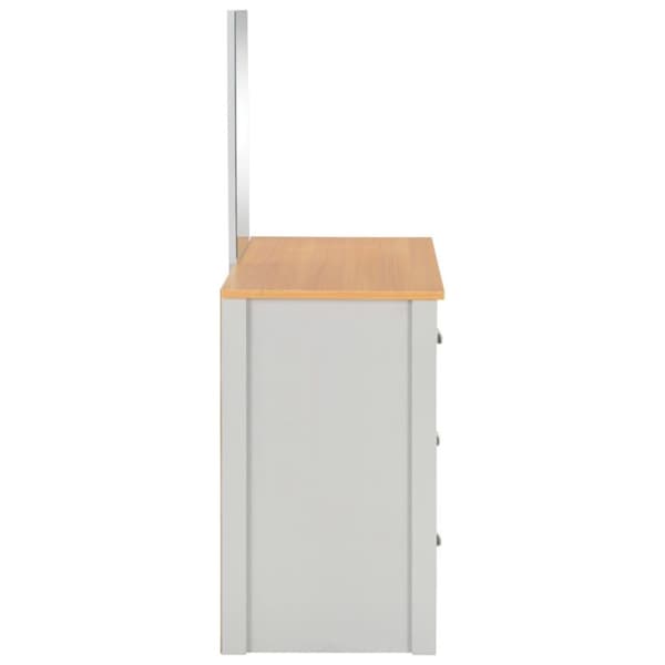 vidaXL toiletbord med spejl og skammel 104x45x131 cm grå