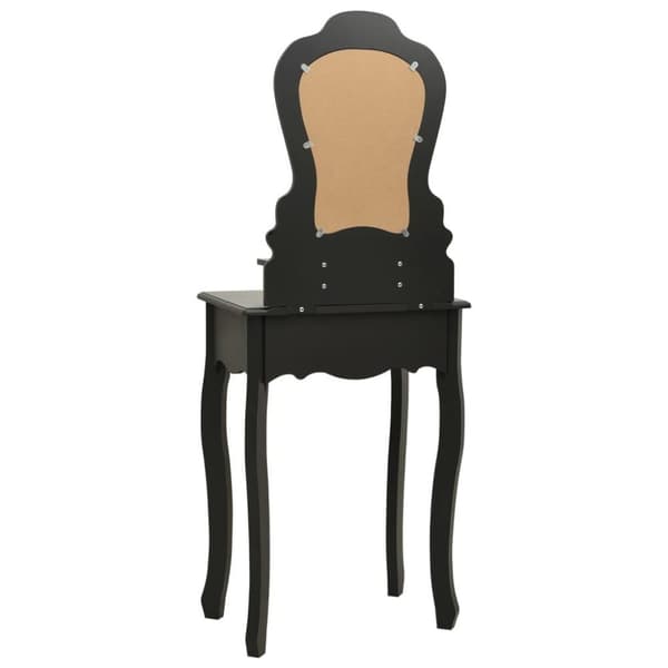 vidaXL sminkebordssæt med taburet 50x59x136 cm kejsertræ sort