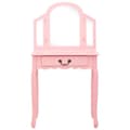 Miniatyrbillede 3 af 10: vidaXL kosmetikbord med taburet 65x36x128 cm kejsertræ MDF pink