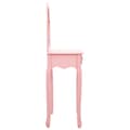 Miniatyrbillede 5 af 10: vidaXL kosmetikbord med taburet 65x36x128 cm kejsertræ MDF pink