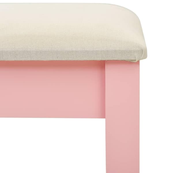 vidaXL kosmetikbord med taburet 65x36x128 cm kejsertræ MDF pink