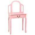 Miniatyrbillede 2 af 10: vidaXL kosmetikbord med taburet 65x36x128 cm kejsertræ MDF pink