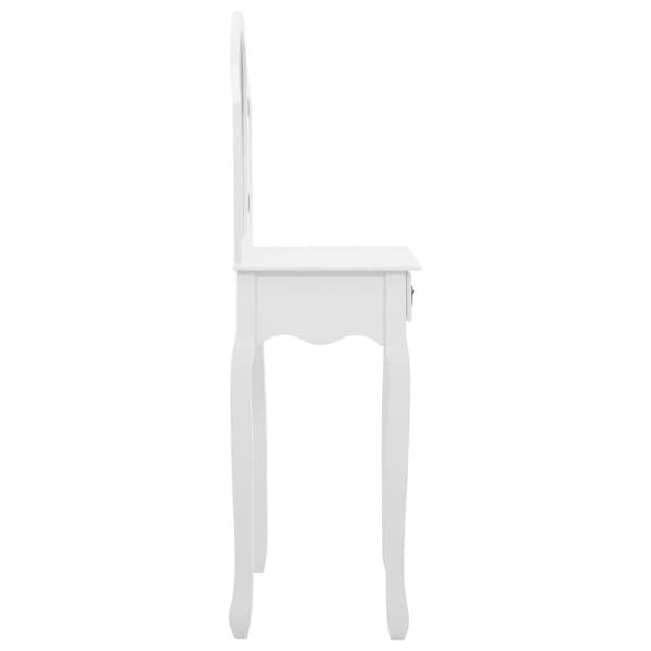 vidaXL Sminkbord med pall vit 65x36x128 cm kejsarträ MDF