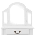 Miniatyrbild 7 av 10: vidaXL Sminkbord med pall vit 65x36x128 cm kejsarträ MDF
