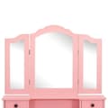 Miniatyrbild 8 av 10: vidaXL Sminkbord med pall rosa 80x69x141 cm paulowniaträ