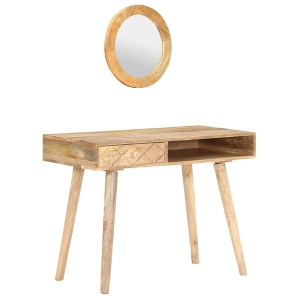 vidaXL kosmetikbord 100x50x76 cm massivt mangotræ