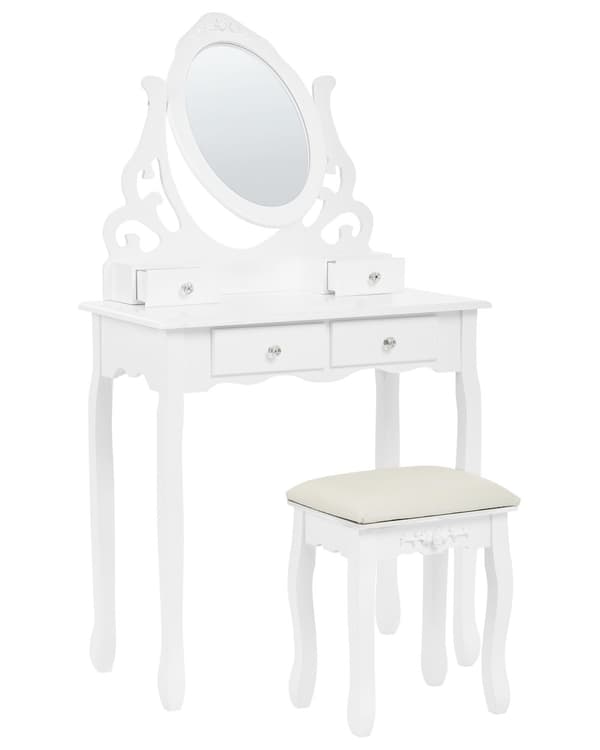 Makeup Bord Hvid 4 Skuffer Stue Møbler Skandinavisk Design