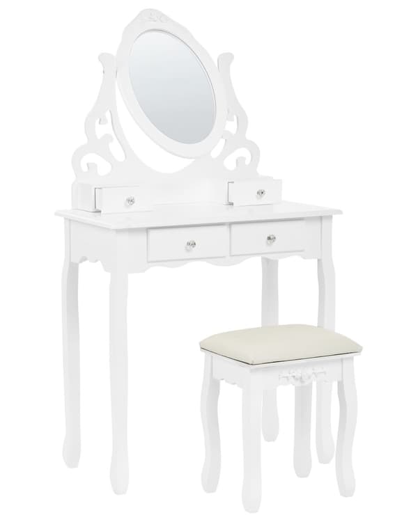 Makeup Bord Hvid 4 Skuffer Stue Møbler Skandinavisk Design