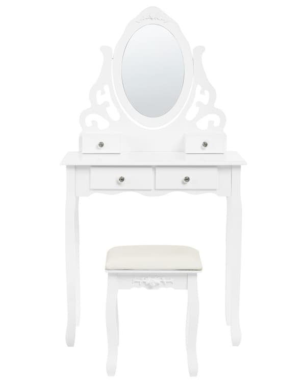 Makeup Bord Hvid 4 Skuffer Stue Møbler Skandinavisk Design
