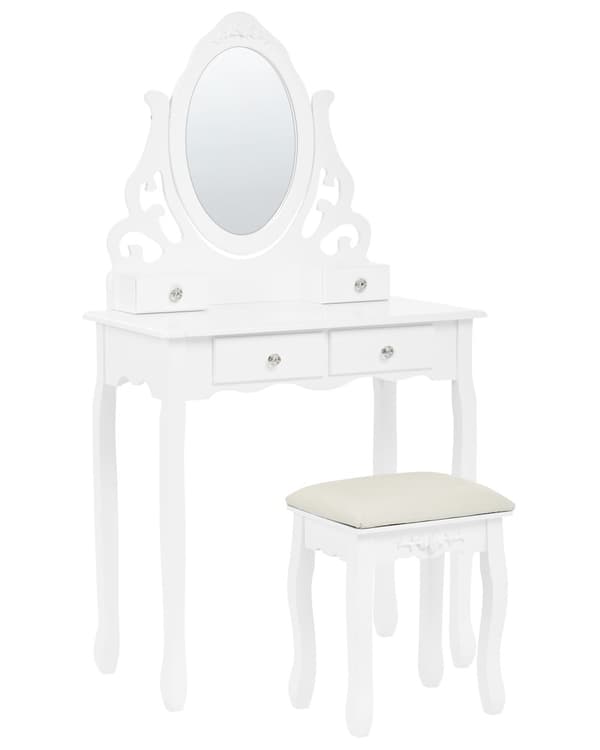 Makeup Bord Hvid 4 Skuffer Stue Møbler Skandinavisk Design