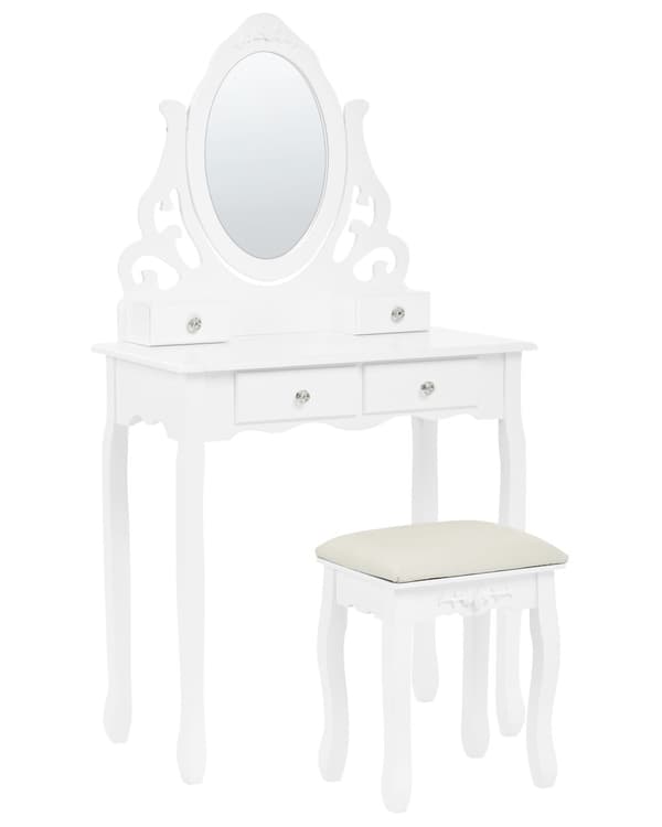 Makeup Bord Hvid 4 Skuffer Stue Møbler Skandinavisk Design