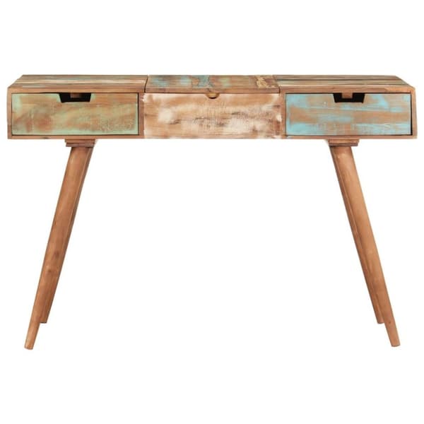 vidaXL Meikkipöytä peilillä 112x45x76 cm kierrätetty täyspuu