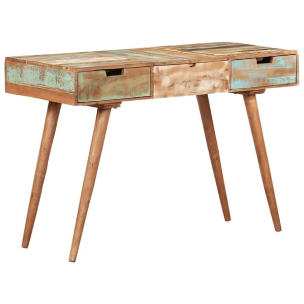 vidaXL Meikkipöytä peilillä 112x45x76 cm kierrätetty täyspuu