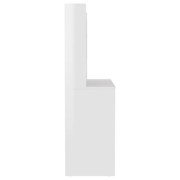 vidaXL makeupbord med LED-lys 100x40x135 cm MDF blank hvid
