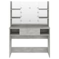 Miniatyrbillede 3 af 7: vidaXL makeupbord med LED-lys 100x40x135 cm MDF betongrå