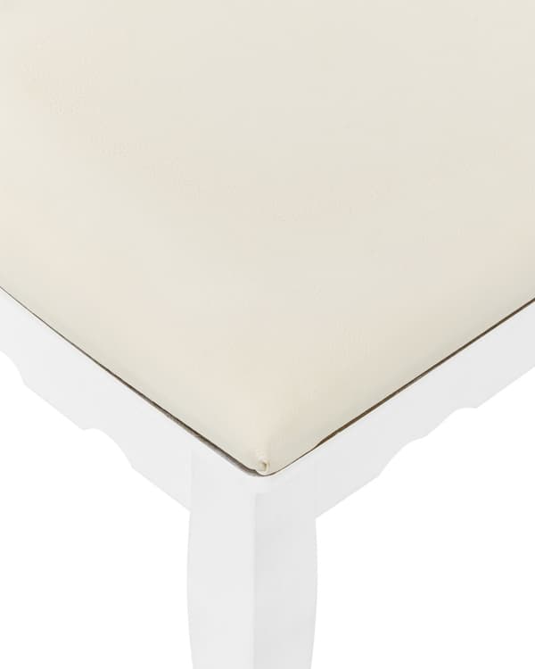 Kampauspöytä valkoinen 68 x 137 x 30 cm MDF-levy 5 laatikkoa keisaripuu polyesteri peili jakkara