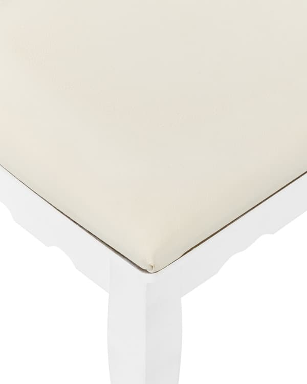 Toiletbord Hvid MDF 140 x 80 cm Dekorativ Sminkebord med Spejl og 5 Skuffer Opbevaring Tilbehør Makeup Bord til Pigeværelse Soveværelse Design