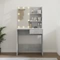 Miniatyrbilde 4 av 11: vidaXL Sminkebord med LED betonggrå 74,5x40x141 cm
