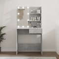 Miniatyrbilde 1 av 11: vidaXL Sminkebord med LED betonggrå 74,5x40x141 cm
