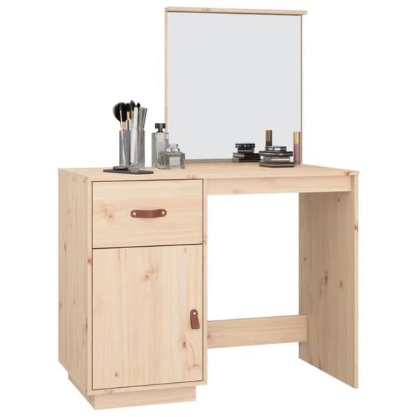 vidaXL Sminkbord 95x50x134 cm massiv furu