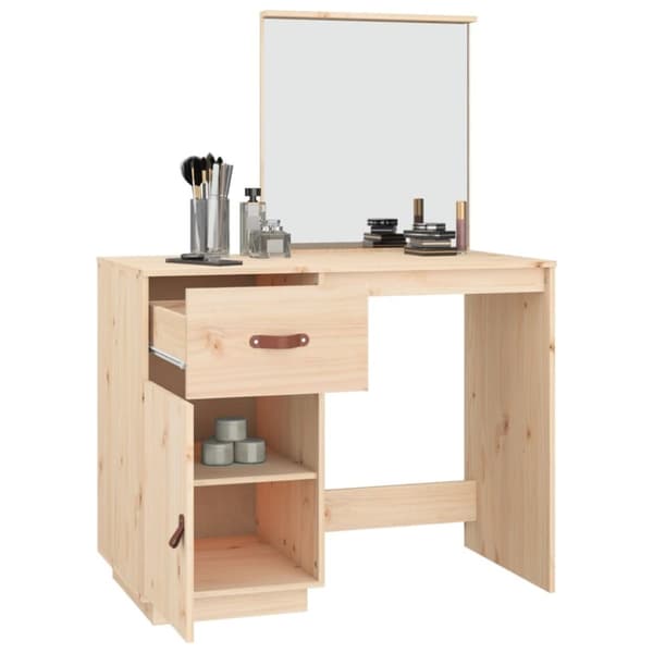 vidaXL Sminkbord 95x50x134 cm massiv furu