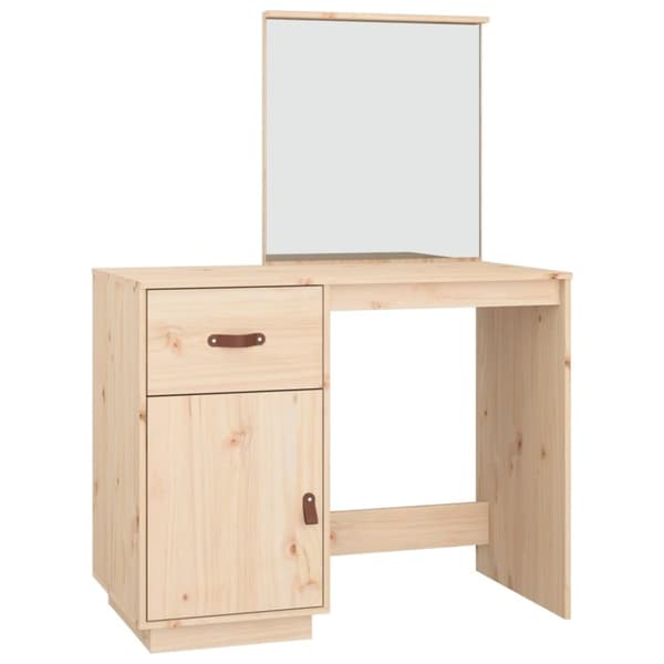 vidaXL Sminkbord 95x50x134 cm massiv furu