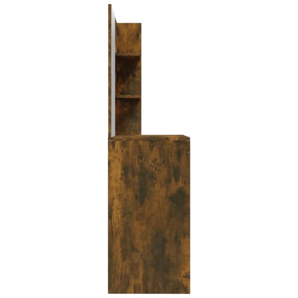 vidaXL Sminkbord med spegel rökfärgad ek 74,5x40x141 cm