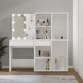 Miniatyrbilde 1 av 11: vidaXL LED-sminkebord med 2 skap hvit konstruert tre