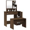 Miniatyrbild 3 av 11: vidaXL Sminkbord set brun ek 86,5x35x136 cm