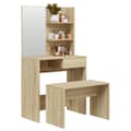 Miniatyrbild 4 av 11: vidaXL Sminkbord set sonoma-ek 74,5x40x141 cm