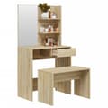 Miniatyrbild 5 av 11: vidaXL Sminkbord set sonoma-ek 74,5x40x141 cm