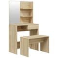 Miniatyrbild 1 av 11: vidaXL Sminkbord set sonoma-ek 74,5x40x141 cm