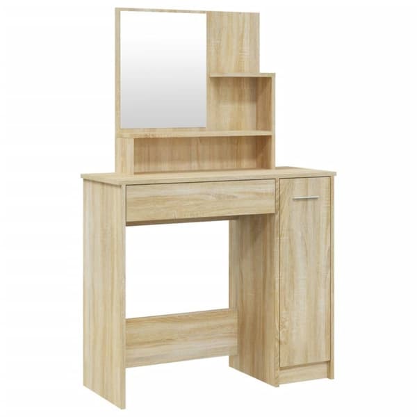 vidaXL Sminkbord set sonoma-ek 86,5x35x136 cm