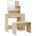Miniatyrbild 1 av 11: vidaXL Sminkbord set sonoma-ek 86,5x35x136 cm