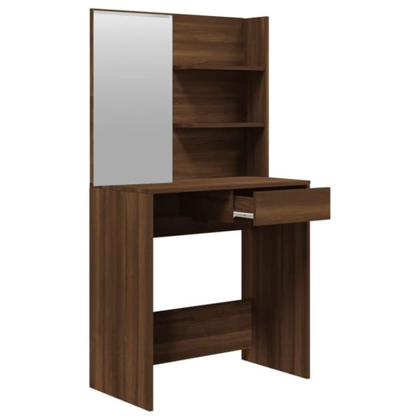 vidaXL Sminkbord set brun ek 74,5x40x141 cm