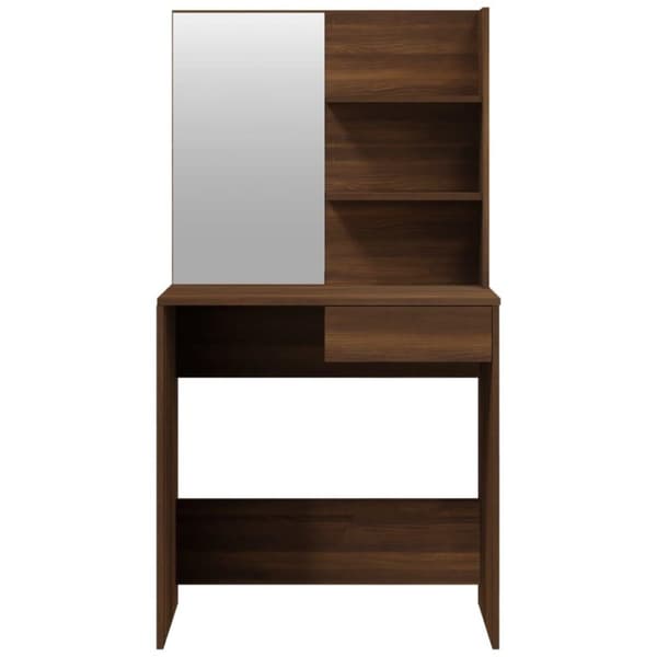 vidaXL Sminkbord set brun ek 74,5x40x141 cm