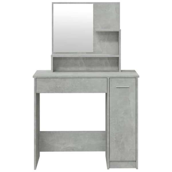 vidaXL Sminkbord set betonggrå 86,5x35x136 cm