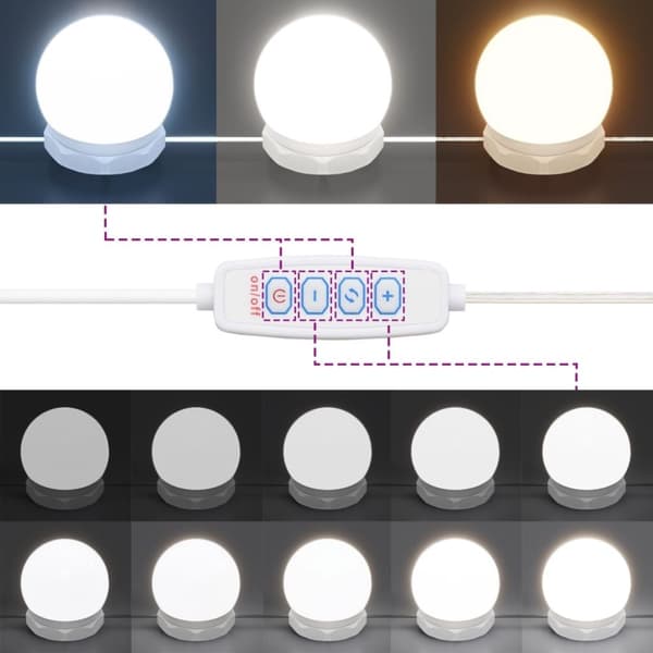 vidaXL makeupbord med LED-lys 60x40x140 cm sonoma-eg