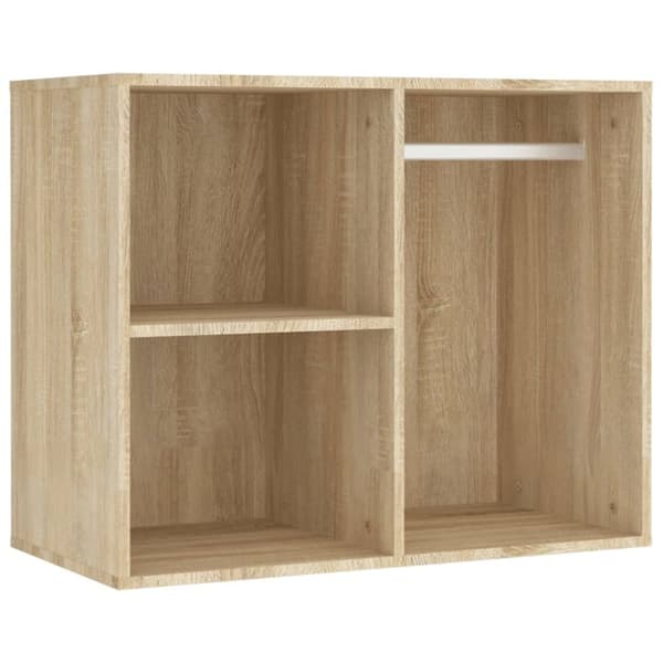 vidaXL makeupbord med LED-lys og 2 skabe konstrueret træ sonoma-eg